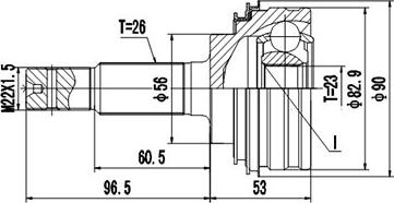 Dynamatrix DCV859020 - Шарнирный комплект, ШРУС, приводной вал unicars.by