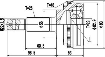 Dynamatrix DCV859021 - Шарнирный комплект, ШРУС, приводной вал unicars.by