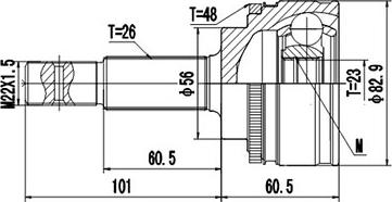 Dynamatrix DCV859022 - Шарнирный комплект, ШРУС, приводной вал unicars.by