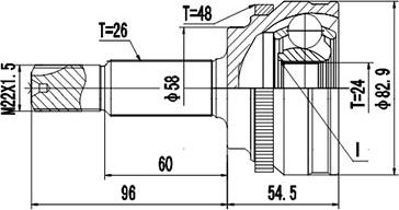 Dynamatrix DCV859153 - Шарнирный комплект, ШРУС, приводной вал unicars.by