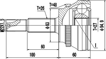 Dynamatrix DCV859167 - Шарнирный комплект, ШРУС, приводной вал unicars.by