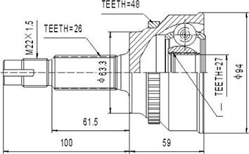 Dynamatrix DCV859175 - Шарнирный комплект, ШРУС, приводной вал unicars.by