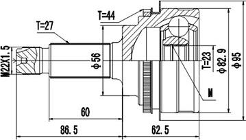 Dynamatrix DCV856041 - Шарнирный комплект, ШРУС, приводной вал unicars.by