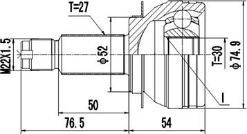 Dynamatrix DCV856042 - Шарнирный комплект, ШРУС, приводной вал unicars.by