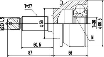 Dynamatrix DCV856004 - Шарнирный комплект, ШРУС, приводной вал unicars.by