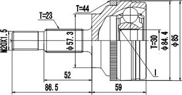 Dynamatrix DCV850069 - Шарнирный комплект, ШРУС, приводной вал unicars.by