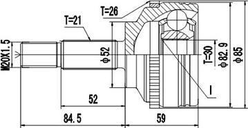 Dynamatrix DCV850004 - Шарнирный комплект, ШРУС, приводной вал unicars.by