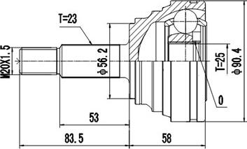 Dynamatrix DCV850026 - Шарнирный комплект, ШРУС, приводной вал unicars.by