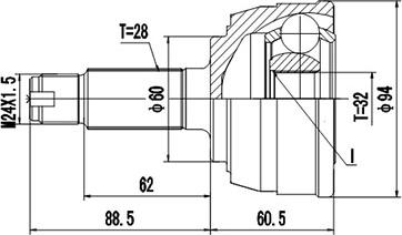 Dynamatrix DCV851017 - Шарнирный комплект, ШРУС, приводной вал unicars.by