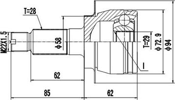 Dynamatrix DCV857092 - Шарнирный комплект, ШРУС, приводной вал unicars.by