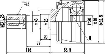 Dynamatrix DCV857009 - Шарнирный комплект, ШРУС, приводной вал unicars.by