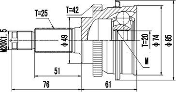 Dynamatrix DCV857002 - Шарнирный комплект, ШРУС, приводной вал unicars.by