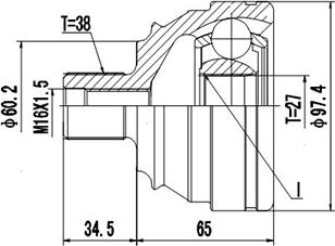 Dynamatrix DCV861005 - Шарнирный комплект, ШРУС, приводной вал unicars.by