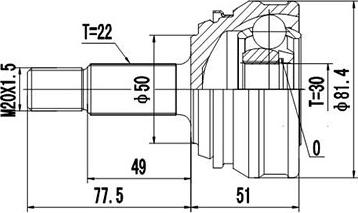 Dynamatrix DCV861001 - Шарнирный комплект, ШРУС, приводной вал unicars.by