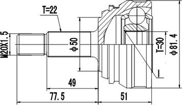 Dynamatrix DCV861013 - Шарнирный комплект, ШРУС, приводной вал unicars.by