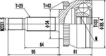 Dynamatrix DCV862008 - Шарнирный комплект, ШРУС, приводной вал unicars.by