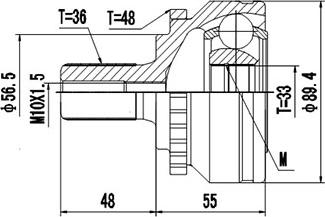 Dynamatrix DCV862010 - Шарнирный комплект, ШРУС, приводной вал unicars.by