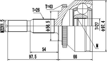 Dynamatrix DCV862012 - Шарнирный комплект, ШРУС, приводной вал unicars.by