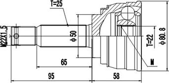 Dynamatrix DCV809004 - Шарнирный комплект, ШРУС, приводной вал unicars.by