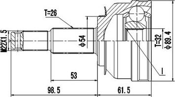 Dynamatrix DCV809005 - Шарнирный комплект, ШРУС, приводной вал unicars.by