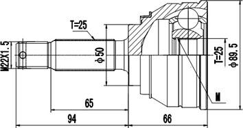 Dynamatrix DCV809003 - Шарнирный комплект, ШРУС, приводной вал unicars.by