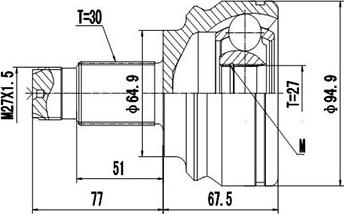 Dynamatrix DCV805001 - Шарнирный комплект, ШРУС, приводной вал unicars.by