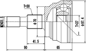 Dynamatrix DCV805007 - Шарнирный комплект, ШРУС, приводной вал unicars.by