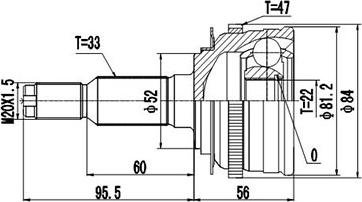 Dynamatrix DCV808019 - Шарнирный комплект, ШРУС, приводной вал unicars.by