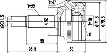 Dynamatrix DCV808034 - Шарнирный комплект, ШРУС, приводной вал unicars.by