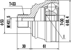 Dynamatrix DCV803051 - Шарнирный комплект, ШРУС, приводной вал unicars.by