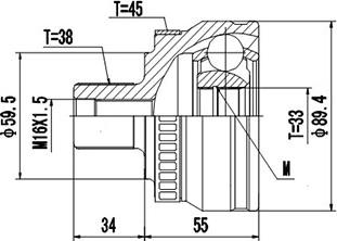 Dynamatrix DCV803058 - Шарнирный комплект, ШРУС, приводной вал unicars.by