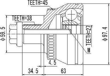 Dynamatrix DCV803067 - Шарнирный комплект, ШРУС, приводной вал unicars.by