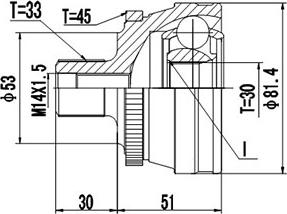 Dynamatrix DCV803009 - Шарнирный комплект, ШРУС, приводной вал unicars.by