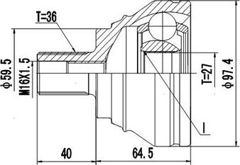 Dynamatrix DCV803002 - Шарнирный комплект, ШРУС, приводной вал unicars.by