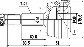 Dynamatrix DCV803007 - Шарнирный комплект, ШРУС, приводной вал unicars.by