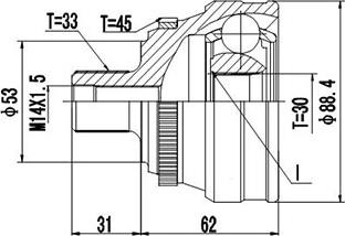 Dynamatrix DCV803012 - Шарнирный комплект, ШРУС, приводной вал unicars.by