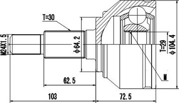 Dynamatrix DCV803085 - Шарнирный комплект, ШРУС, приводной вал unicars.by