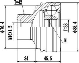 Dynamatrix DCV803086 - Шарнирный комплект, ШРУС, приводной вал unicars.by