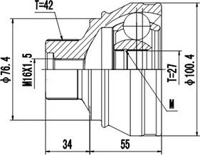 Dynamatrix DCV803087 - Шарнирный комплект, ШРУС, приводной вал unicars.by