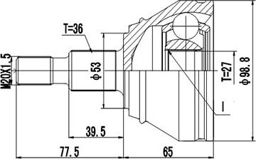 Dynamatrix DCV803035 - Шарнирный комплект, ШРУС, приводной вал unicars.by