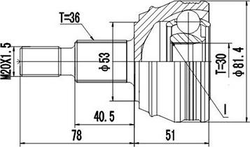 Dynamatrix DCV803033 - Шарнирный комплект, ШРУС, приводной вал unicars.by