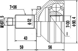 Dynamatrix DCV803024 - Шарнирный комплект, ШРУС, приводной вал unicars.by