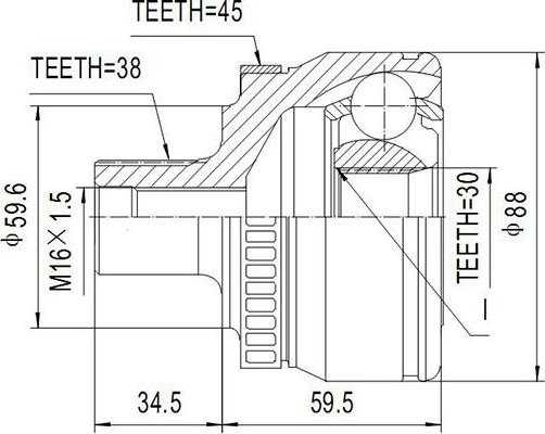 Dynamatrix DCV803020 - Шарнирный комплект, ШРУС, приводной вал unicars.by