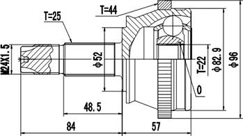 Dynamatrix DCV802005 - Шарнирный комплект, ШРУС, приводной вал unicars.by