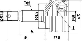 Dynamatrix DCV815011 - Шарнирный комплект, ШРУС, приводной вал unicars.by