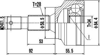 Dynamatrix DCV810052 - Шарнирный комплект, ШРУС, приводной вал unicars.by