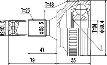 Dynamatrix DCV810067 - Шарнирный комплект, ШРУС, приводной вал unicars.by