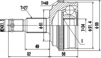 Dynamatrix DCV810018 - Шарнирный комплект, ШРУС, приводной вал unicars.by