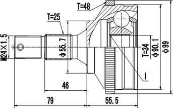 Dynamatrix DCV810086 - Шарнирный комплект, ШРУС, приводной вал unicars.by