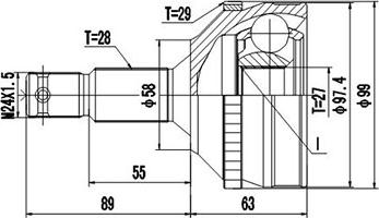 Dynamatrix DCV810029 - Шарнирный комплект, ШРУС, приводной вал unicars.by